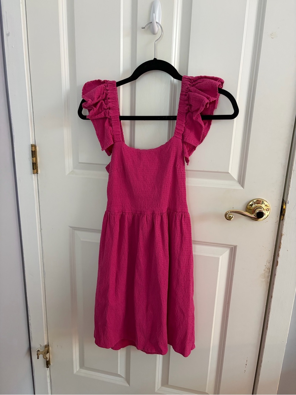 Womens' Ruffled Strap Pink Dress with tie back